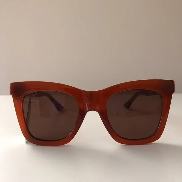 NWT Diff Eyewear Women's Sunglasses Brown/Red/Orange DE01-0618-NHBNN - Picture 2 of 5